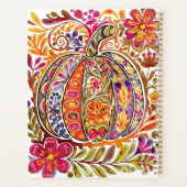 Handgeschilderde volkskunst pompoen Canvas tas rus Planner (Achterkant)