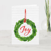 Handgeschilderde vreugdevolle krans vakantie begro feestdagen kaart (Voorkant)