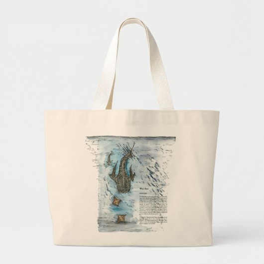 Handgeschilderde walvishaai Print Grote Canvas tas (Voorkant)