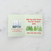 Handgeschilderde Watercolor Sneeuwige Winterbomen Feestdagen Kaart (Binnen)