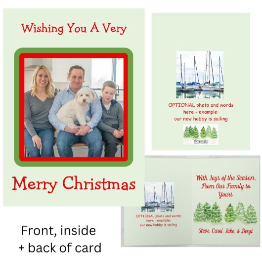 Handgeschilderde Watercolor Sneeuwige Winterbomen Feestdagen Kaart