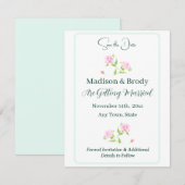 Handgeschilderde Watercolorrozen SAVE THE DATE (Voorkant / Achterkant)