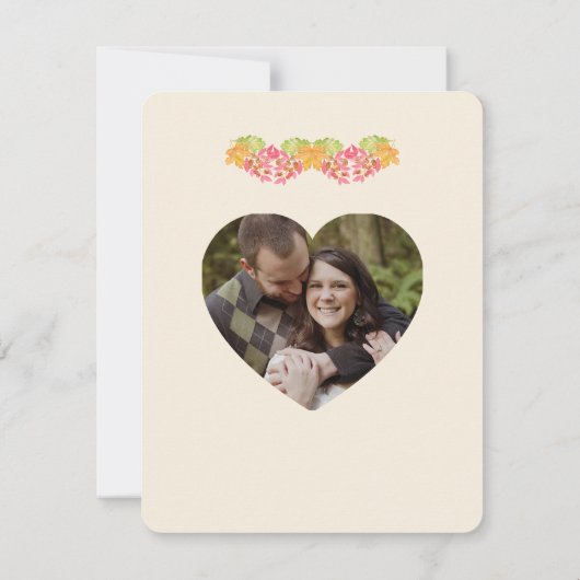 Handgeschilderde Waterverf Bladeren SAVE the DATE (Achterkant)