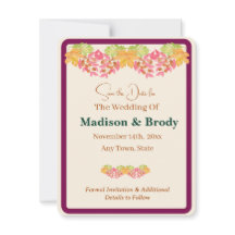 Handgeschilderde Waterverf Bladeren SAVE the DATE 