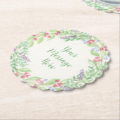 Handgeschilderde Waterverf bloemenkrans Kartonnen Onderzetters (Gekanteld)