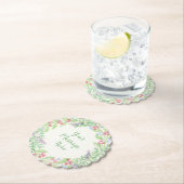 Handgeschilderde Waterverf bloemenkrans Kartonnen Onderzetters (Insitu)