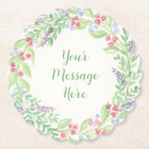 Handgeschilderde Waterverf bloemenkrans