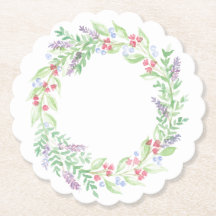 Handgeschilderde Waterverf bloemenkrans