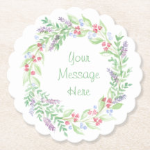 Handgeschilderde Waterverf Bloemenkrans