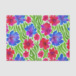 Handgeschilderde waterverf bloemetjes kleurrijk ro tissuepapier