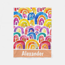 Handgeschilderde waterverf boho regenbogen geperso