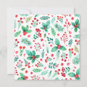 Handgeschilderde Waterverf Botanicals met Holly Feestdagenkaart (Achterkant)