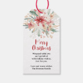 Handgeschilderde Waterverf Botanische Kerst Cadeaulabel (Voorkant)