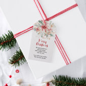 Handgeschilderde Waterverf Botanische Kerst Cadeaulabel