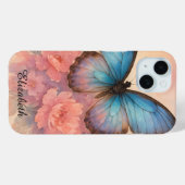 Handgeschilderde Waterverf Dreamy Butterfly Floral Case-Mate iPhone Case (Achterkant (horizontaal))