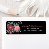 Handgeschilderde waterverf floraal retouradres etiket (Insitu)