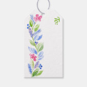 Handgeschilderde Waterverf Floral Garland Gift Lab Cadeaulabel (Voorkant)