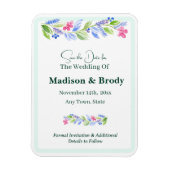 Handgeschilderde Waterverf Floral SAVE THE Date Magneet (Verticaal)