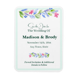 Handgeschilderde Waterverf Floral SAVE THE Date Magneet