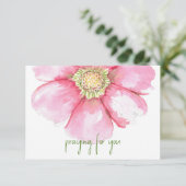 Handgeschilderde Waterverf Flower | Bidden voor jo Bedankkaart (Staand voorkant)