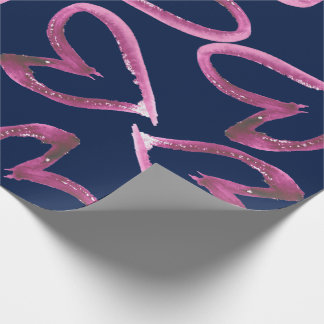 Handgeschilderde Waterverf Hearts Gift Wrap Cadeaupapier