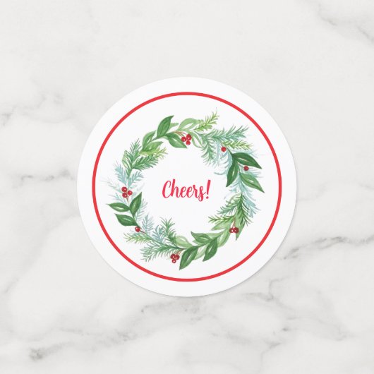 Handgeschilderde Waterverf kerstvakantie krans Confetti (Kleine voorkant)