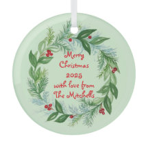 Handgeschilderde Waterverf kerstvakantie krans