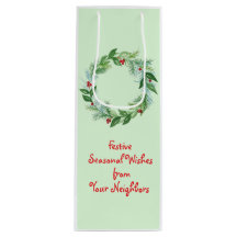 Handgeschilderde Waterverf kerstvakantie krans