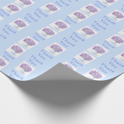 Handgeschilderde Waterverf Kleine Lavendel BEDANKT Cadeaupapier (Hoek)