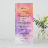 Handgeschilderde waterverf Kleurrijk Menu Kaart (Staand voorkant)