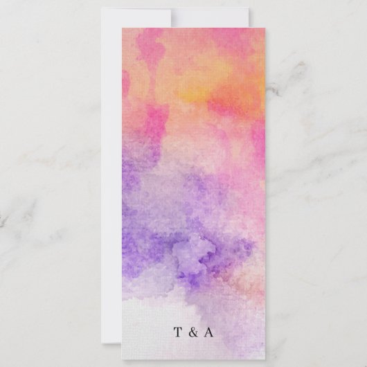 Handgeschilderde waterverf Kleurrijk Menu Kaart (Achterkant)