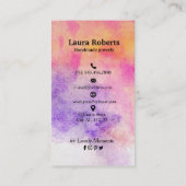 Handgeschilderde waterverf Kleurrijke Oorbel Displ Visitekaartje (Achterkant)