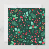 Handgeschilderde Waterverf krans met groen Feestdagenkaart (Achterkant)