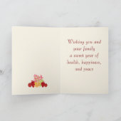 Handgeschilderde Waterverf laat appels Rosh Hashan Kaart (Binnen)