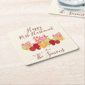 Handgeschilderde Waterverf laat appels Rosh Hashan Kartonnen Onderzetters (Schuin)