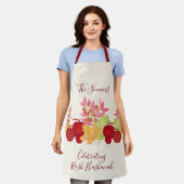 Handgeschilderde Waterverf laat appels Rosh Hashan Schort (Gedragen)