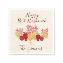 Handgeschilderde Waterverf laat appels Rosh Hashan