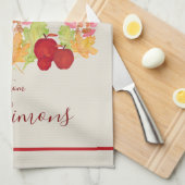 Handgeschilderde Waterverf laat appels Rosh Hashan Theedoek (Quarter Fold)