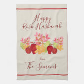 Handgeschilderde Waterverf laat appels Rosh Hashan Theedoek (Verticaal)