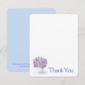 Handgeschilderde Waterverf Lavendel Bloemen BEDANK Notitiekaartje (Voorkant / Achterkant)