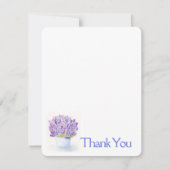 Handgeschilderde Waterverf Lavendel Bloemen BEDANK Notitiekaartje (Voorkant)