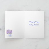 Handgeschilderde Waterverf Lavendel Bloemen BEDANK Notitiekaartje (Binnen)