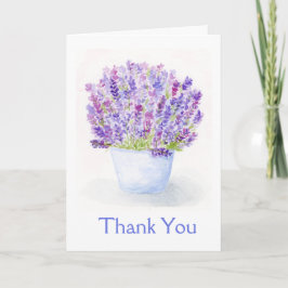 Handgeschilderde Waterverf Lavendel Bloemen BEDANK Notitiekaartje