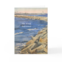 Handgeschilderde Waterverf Nautische Verjaardag Ka