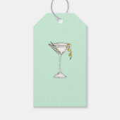 Handgeschilderde Waterverf Olive Martini Cocktail Cadeaulabel (Voorkant)