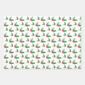 Handgeschilderde Waterverf Pine krans rode bessen Inpakpapier Vel (Voorkant)