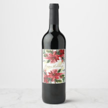 Handgeschilderde waterverf Poinsettia's