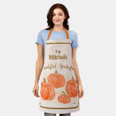 Handgeschilderde Waterverf Pompoen PERSONALISEREN Schort (Gedragen)