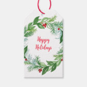 Handgeschilderde Waterverf Prettige feestdagen Cadeaulabel (Voorkant)