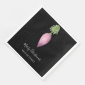 Handgeschilderde Waterverf roze kerstbal Servet (Hoek)